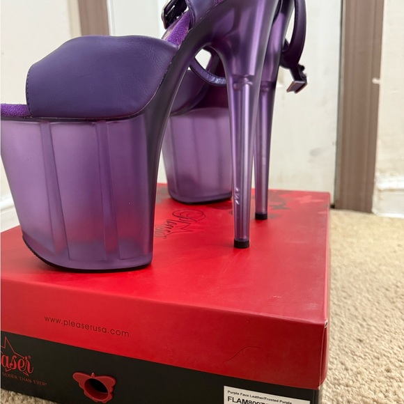 Pleaser Purple Platform Stiletto Sandals - Picture 9 of 11